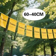 Custom Personalized Pennant Flags, Photo Backdrop Flags, Garden Flags, Suitable For Various Scenes And Festivals, Party Decorations, Indoor And Outdoor, Convenient For Hanging, Suitable For American, Mexican, Canadian Football Matches - Brown - View 2