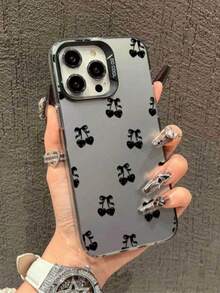 黑色樱桃图案印花IMD防震手机壳，硬质，兼容苹果16/11/12/13/14/15/15 Pro/15 Plus/15 Pro Max/7 Plus/8 Plus/X/Xs Max/Xr/11 Pro/12 Pro/13 Pro/14 Pro/12 Mini/13 Mini/11 Pro Max/12 Pro Max/13 Pro Max/14 Pro Max/14 Plus/6/6s/6 Plus/7/8/16 Pro/16 Plus/16 Pro Max/SE 和三星Galaxy A54/A14/A12/A13/A15/A32/A33/A24/A52S/S20/S21/S22/S23/S24/S23 Plus/S24 Ultra，防水、防震、防刮。 - 彩色 - 查看 3