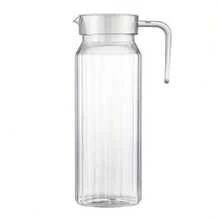 1pc Large Capacity Heat-Resistant Pitcher With Lid, Suitable For Juice, Iced Tea, Home, Restaurant And Office Use - Clear - View 5
