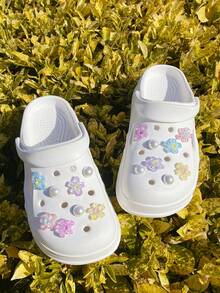 16 szt. 3D żywiczne ozdoby do butów w kształcie kwiatków DIY – zabawne, uniwersalne, spersonalizowane ozdoby do butów, idealne prezenty na święta, imprezy i specjalne okazje - Wielokolorowe - Zobacz 5