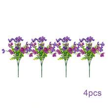 1/2/4/6pcs Hanging Artificial Petunia Flower Bouquet, Creative Silk Fake Flowers With Green Leaves, Long-Lasting, UV-Resistant, Non-Fading, Suitable For Home, Wedding, Garden Party, Patio, Balcony, Planter Box Decor, Valentine's Day Gift - Multicolor - View 17