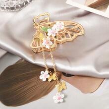 1个花朵发爪夹流苏 - 防滑金属爪夹，适合厚薄发质，时尚发饰，女士发饰，时尚发夹 - 彩色 - 查看 3