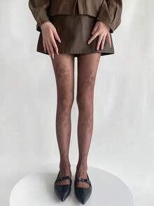 1双时尚复古女士连裤袜春夏薄款玫瑰提花丝袜性感成熟蕾丝丝袜日常纯情女士基础连裤袜 - 彩色 - 查看 6