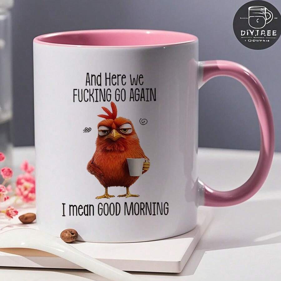 325ml Ceramic Mug With Turkey Motif - 粉色 - 查看 1