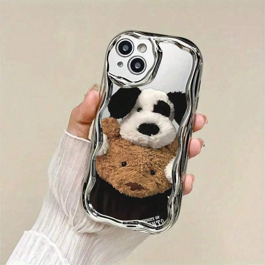 苹果phonecase小熊小狗公仔867JPDDNYBLKiPhone14Plus圣诞礼物5新年礼物7男女朋友14ProMax生日礼物防摔优质 - 银色 - チェックする 1