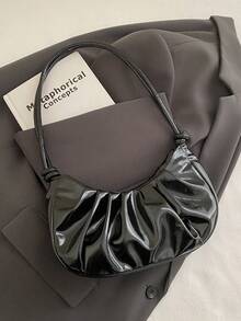 Korean Stylish Minimalist Chic Pleated Underarm Bag, Women's Spring New Fashion One Shoulder Bag, Casual Crossbody Bag - Multicolor - View 5