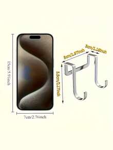 2个双钩，床头柜挂钩，门后挂钩，浴室/厨房浴袍挂钩，免钻孔壁挂式衣帽/毛巾挂钩 - 彩色 - 查看 4