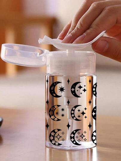 150ml/200ml/300ml Nail Art Pump Bottle, Transparent Pump Bottle With Pink Bow Pattern, Alcohol Nail Polish Remover Storage Container, Large Capacity Reusable Makeup Remover Bottle, Nail Polish Remover, Pump Head, Empty Acetone Container Travel Bottle, Makeup Accessories Essential For Dorm And Bathroom