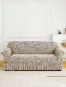 1 tấm bọc ghế sofa in họa tiết xếp ly, co giãn, chống bụi bẩn, bảo vệ toàn bộ ghế sofa, trang trí nhà cửa, có thể giặt máy. - màu nâu - Xem 2