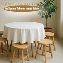 5 Pack White Table Cloth | Premium Square Tablecloth 137x183cm For Wedding Receptions, Buffet Setups, Home Dining | Handcrafted Fabric - White - View 7