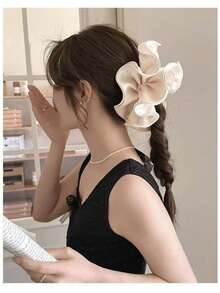 1个缎面褶皱荷叶边发圈，简约优雅发绳，休闲涤纶发圈，适合春夏秋冬四季，可作马尾辫发圈、发圈、发绳 - 彩色 - 查看 9