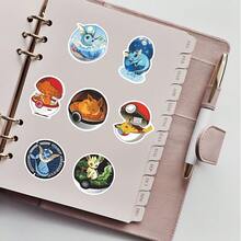 pokemon 宝可梦 68张皮卡丘可爱卡通文化创意儿童贴纸日记文具笔记本装饰布局贴纸，水杯帽子头盔装饰宝可梦汽车电动车贴纸 - 彩色 - 查看 6