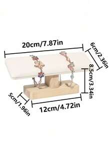 1个木制手镯展示架，十字形首饰架，适用于手镯、发带、手表等 - 白色 - 查看 2