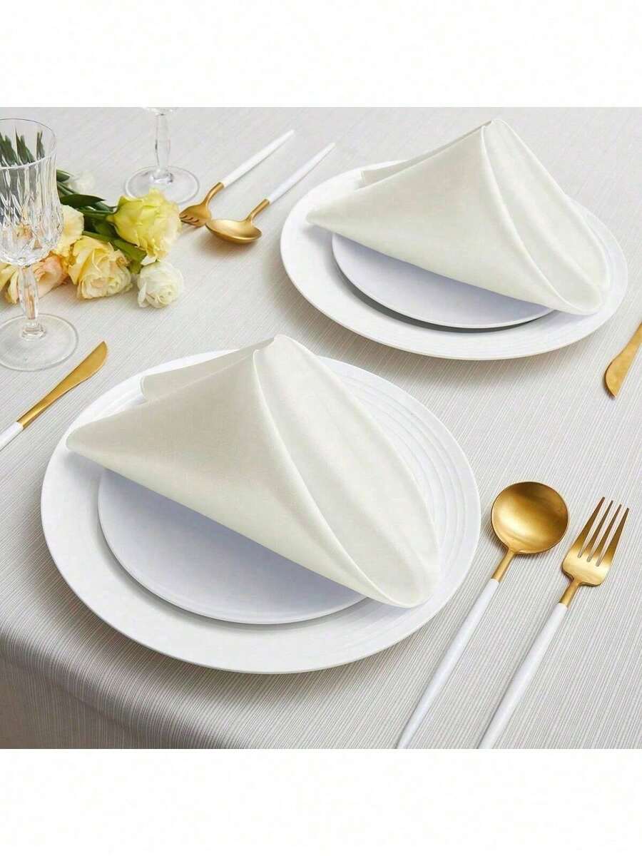 17x17 英寸布艺厨房餐巾，采用聚酯纤维制成，可水洗重复使用，适用于酒店、午餐、餐厅、婚礼、活动、派对和日常使用。 - 彩色 - 查看 1