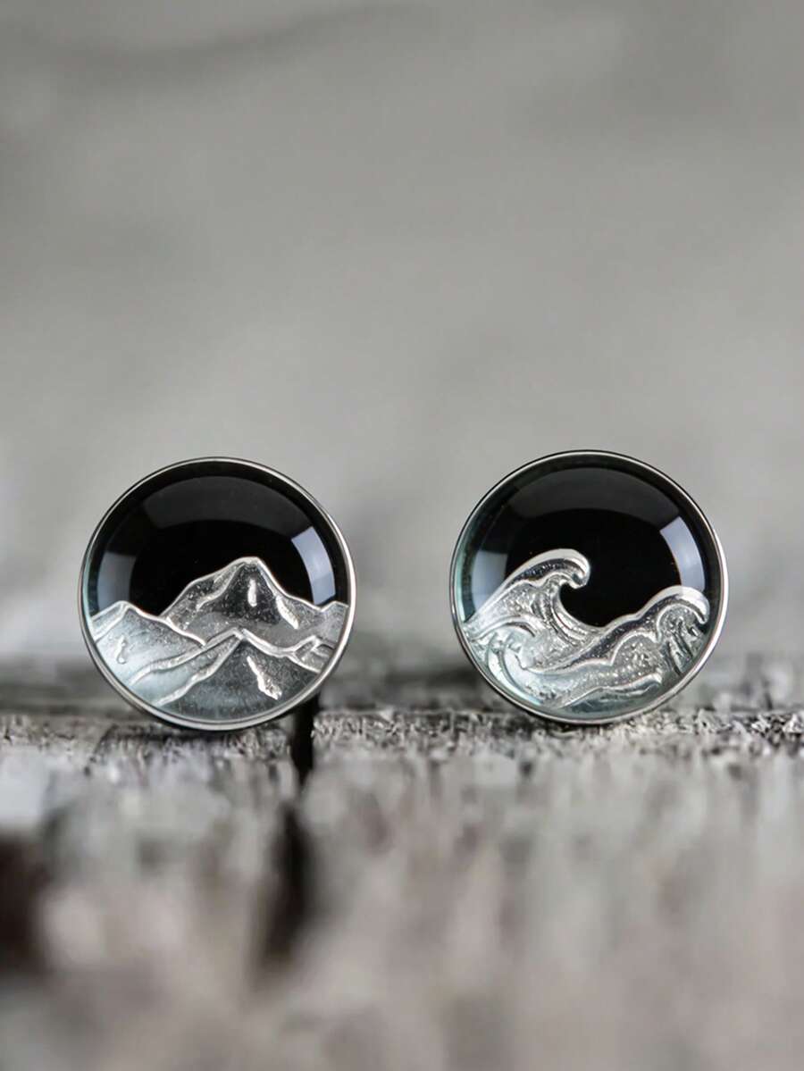 suteyi 这款时尚女士耳钉采用“永恒之爱”设计，风格奢华优雅。耳钉采用316不锈钢材质，镶嵌凸面玻璃，是情人节的完美之选。 - 銀色 - 查看 1