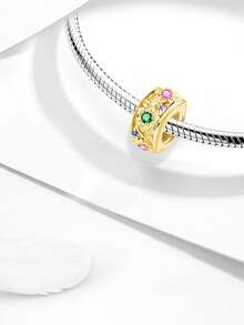 1pc 925 Sterling Silver 6 Beads Energy Stone Pendant, Suitable For Women Jewelry DIY Bracelet - Beads 2 - View 4