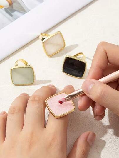 1/4pcs Square & Round Adjustable Nail Art Color Mixing Palette