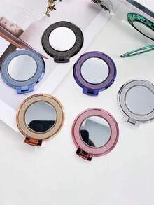 Soporte magnético para teléfono, diseño plegable con espejo mini brillante, accesorio de funda portátil para teléfono, soporte para espejo de maquillaje, soporte para teléfono de escritorio (para ver videos), pegatina magnética para la parte trasera del teléfono, soporte universal para espejo, decoración de mariposa brillante - Multicolor - Ver 8
