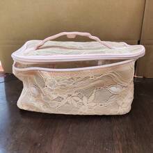 彩色蕾丝网眼化妆包 - 大容量轻便化妆包，便携式旅行化妆品和洗漱用品收纳包 - 彩色 - 查看 15