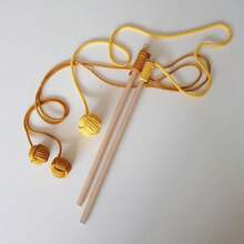 1pc Macrame Handmade Cat Teaser Wand, Knotted Ball, Chew Toy, Pet Interactive Toy - Multicolor - View 8