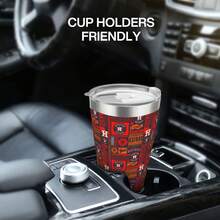 304 Stainless Steel Double Silver Edge Vacuum Insulated Drum 340g - Reusable Travel Cup With Stainless Steel Straw - This Is A Stainless Steel Water Cup About The Houston Baseball Astros  Theme - Leak Proof, Sweat Proof, Can Maintain Hot And Cold Temperatures For Hours, Frees Of Bisphenol A, Suitable For Car Cup Holders, Very Suitable For Match Days, Sports Events, Commuting, Office Rest And Outdoor Activities, Durable Double Wall Structure Fashionable Fan Gift - Silver - View 7