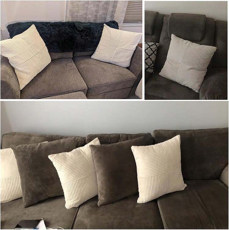 Set di 2 federe per cuscini quadrati, in velluto, super morbido, per divano, camera da letto, auto, 45 x 45 cm