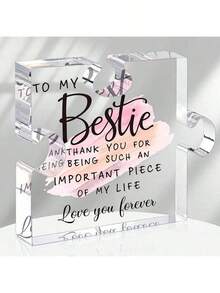 Acrylic Puzzle Gift For Sisters - Desktop Decor, Dining Table Ornament, Office Desk Accessory - Exquisite Souvenir For Girlfriends, Suitable For Birthday, Thanksgiving, Christmas And Other Occasions, Also Suitable For Graduation Ceremonies - Multicolor - View 1