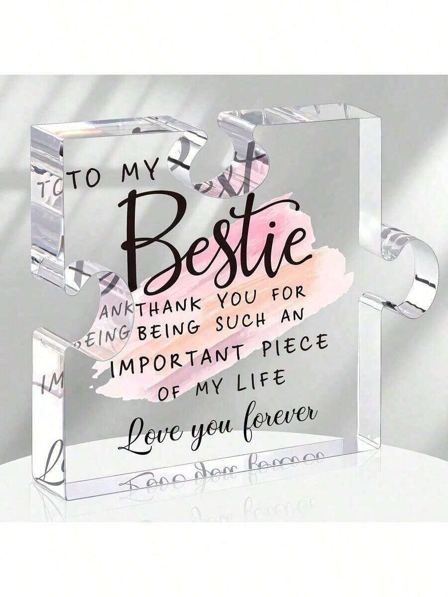 Acrylic Puzzle Gift For Sisters - Desktop Decor, Dining Table Ornament, Office Desk Accessory - Exquisite Souvenir For Girlfriends, Suitable For Birthday, Thanksgiving, Christmas And Other Occasions, Also Suitable For Graduation Ceremonies - Multicolor - View 1