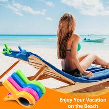 4/10pcs Large Beach Towel Clips, Suitable For Beach/Pool/Cruise Chair, Heavy Duty Cloth Clips, Windproof, Home Laundry Drying Clips - Multicolor - View 10