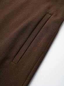 Women's Retro Asymmetric Hem A-Line Midi Skirt, Suitable For Daily Commute - Brown - View 4