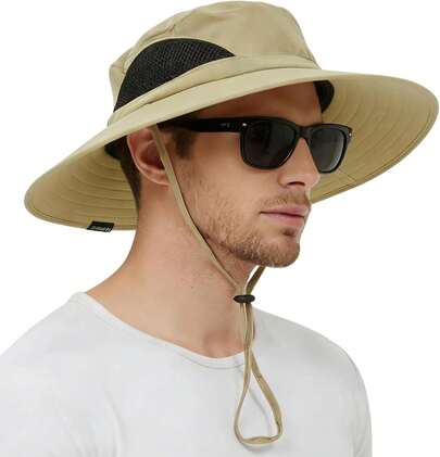 EINSKEY Wide Brim Hat, UPF 50+ Waterproof Packable Bucket Hat Men & Women, Fishing Hiking Beach Garden