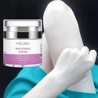  MELAO Whitening Cream, Contains 2% α-Arbutin, Kojic Acid And Licorice Root Extract - Brightens, Fades Spots, Evens Skin Tone, 1.75 Oz