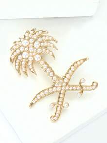 Luxury Pearl Saudi Arabia National Emblem Brooches - Creative Pins For Women Unisex Casual Party Jewelry Accessories / Friends Gifts Badges Decoration - Saudi Arabian Coat Of Arms - View 4