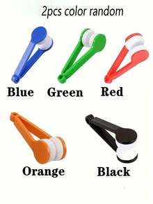 1/2/5pcs Eyeglasses Cleaning Kit - Portable Travel Set With Microfiber Cloth And Double-Sided Brush, Keep Glasses Spotless Anytime