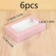 12pcs 7x4.3x1.6 Inch Pink Cookie Boxes With Clear Window, Small Cookie Boxes, Baked Goods Boxes, Wedding Dessert Display Boxes, Suitable For Pastries, Donuts, Pies, Candies, Macarons, Chocolate Truffles, Etc.