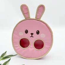 仓鼠双孔喂食袋，可悬挂于洞内，兔子干草袋，豚鼠磨牙棒架，便携式小型宠物用品 - 粉色 - 查看 11