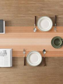 1pc Linen Look Table Runner, Solid Color Modern Linen-Like Table Mat, Washable For Kitchen, Dining Table, Party, Wedding Decor, Foyer, Home Gathering, Coffee Table - Burnt Orange - View 2