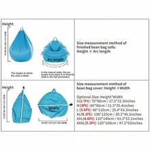 interior para puf gigante, funda de forro para adultos, nios, adolescentes sin relleno, sala de estar, recmara, funda redonda para sof perezoso sin relleno, 5.3 pies, color blanco - Interior de cubículo de 53 pies - Ver 4