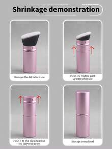 1pc Extendable Foundation Makeup Brush, Soft Bristles, Easy To Apply,Giveaways - Pink - View 8