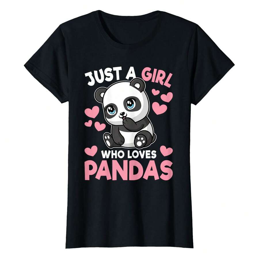 Just A  Who Loves Pandas Cute Panda S  Toddlers T-Shirtbody's Natural Curves Without Clinging, Offering A Balanced Mix Of Comfort And A Polished, Slimming Silhouette For Everyday Wear. - Black - View 1