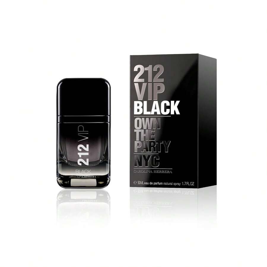 Carolina Herrera 212 VIP Black Eau De Parfum For Men 1.7 Oz / 50ml Spray – CH Men's Perfume, Aromatic Designer Fragrance With Absinthe & Fennel, Long Lasting - 212 VIP Black - 查看 1
