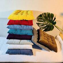 1pc Soft Striped Chair Cushion, With Ties, Square Thickened Heightening Pad, Suitable For Dining Room, Living Room, Office Chair, Seat Cushion, Cushion, Chair Pillow, Gaming Chair - Multicolor - View 5