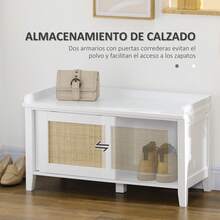 HOMCOM Banquinho para trocar sapatos - Branco - Ver 3
