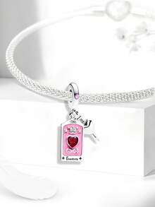 1pc 925 Sterling Silver Tarot Card Pendant, Suitable For DIY Bracelet, Women Jewelry - Silver - View 5