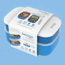 Stackable 3 Compartment Lunch Box With Utensil Set Ideal For Meal Prep Blue - 藍色 - 查看 7