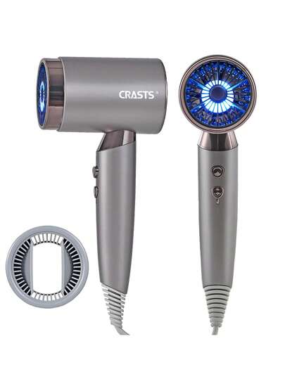 CRASTS Kraftig hårtork för hemmabruk, Starkt luftflöde, Skonsam mot håret, Snabbtorkande, Varm och kall vind, Bärbar hårtork för resor, Tyst drift, Med koncentratormunstycke