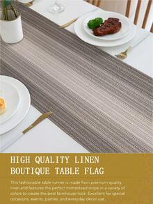1 件亚麻质感桌旗，纯色现代亚麻质感桌垫，可水洗，适用于厨房、餐桌、派对、婚礼装饰、门厅、家庭聚会、咖啡桌 - 灰色 - 查看 10