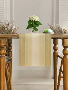 1pc Linen Look Table Runner, Solid Color Modern Linen-Like Table Mat, Washable For Kitchen, Dining Table, Party, Wedding Decor, Foyer, Home Gathering, Coffee Table - Khaki - View 7