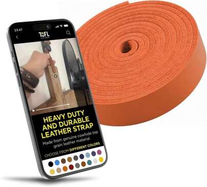 TOFL 3\/4" Wide Leather Strap | Leather Strips For Crafts, Jewelry, &Amp; Furniture Projects | 72" (6 Feet) Long X 3\/4" Wide X 1\/16" Thick (4-5oz) | Navy Blue