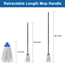 KeFanta Mop For Floor Cleaning,2 Pcs Cotton String Wet Mops Replacement Head Refill Compatible With Microfiber Cloth Mop &Amp; 08" Diameter Mops Handle(1 Handle &Amp; 2 Heads) - Màu be - Xem 2